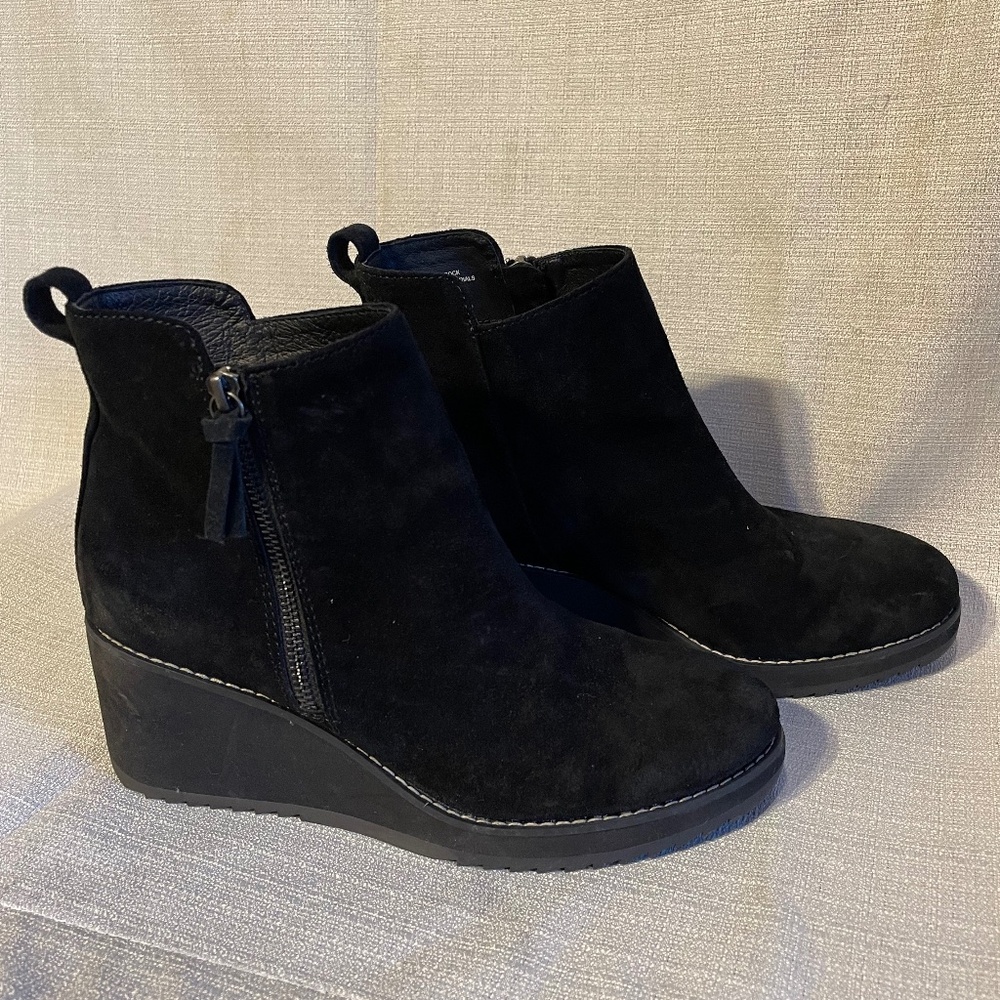 Black suede mini booties